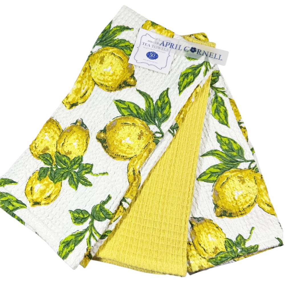 NEW ApriL Cornell LEMON THEMED Kitchen Towel Set/3